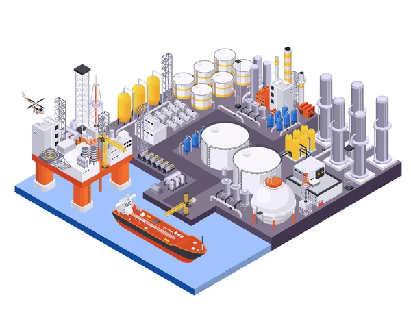 Oil Petroleum Plant Composition — Stock Vector