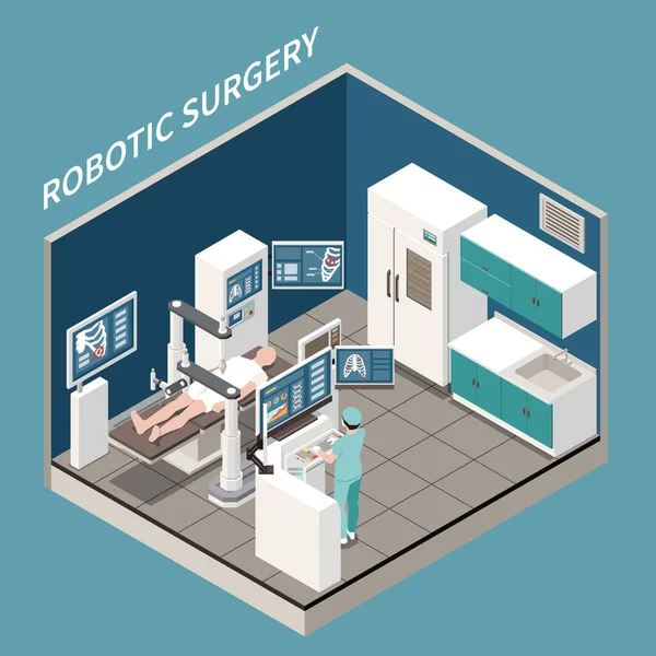 Isometrisches Konzept der Robotischen Chirurgie — Stockvektor