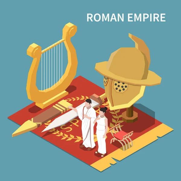 Roman Empire Isometric Concept — Stock Vector
