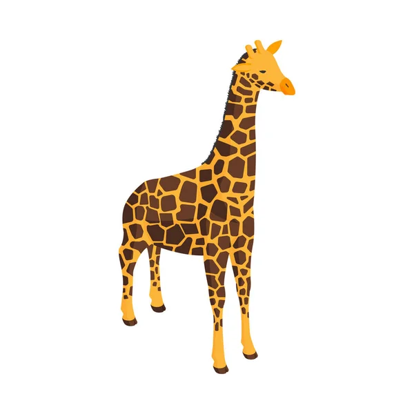 Zoo Giraffe Isometrische samenstelling — Stockvector