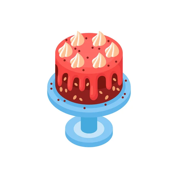 Cake Isometric Illustration — Stock Vector