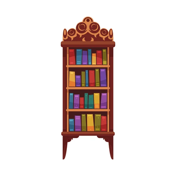 Gabinete Stand Libros Composición — Vector de stock