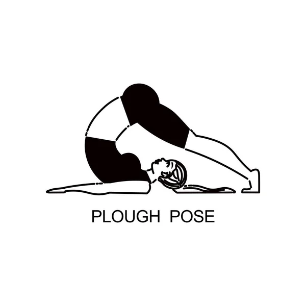 Σύνθεση Plough Pose Yoga — Διανυσματικό Αρχείο