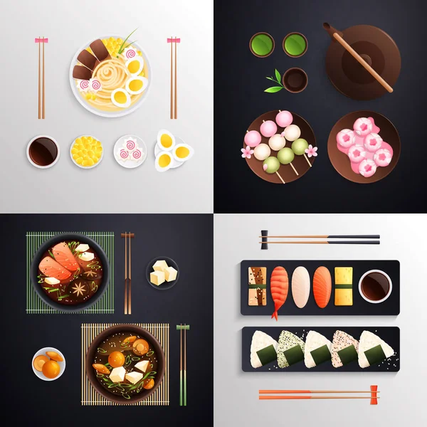 Conceito de Design de Alimentos Japonês — Vetor de Stock