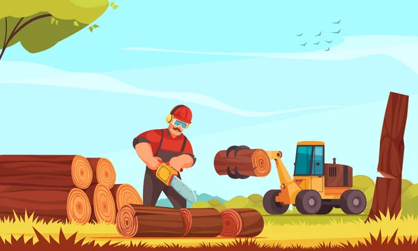 Композиція мультфільму Lumberjack — стоковий вектор