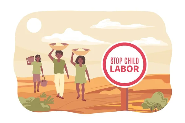 Stop Kinderarbeid Affiche — Stockvector