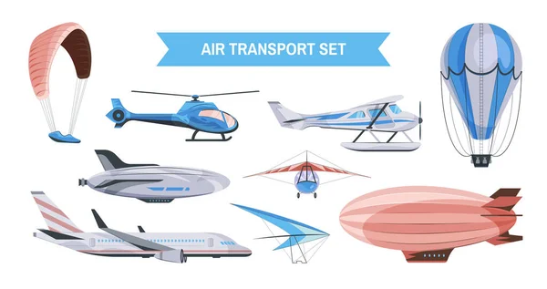 Air Transport Color Set — Stock Vector