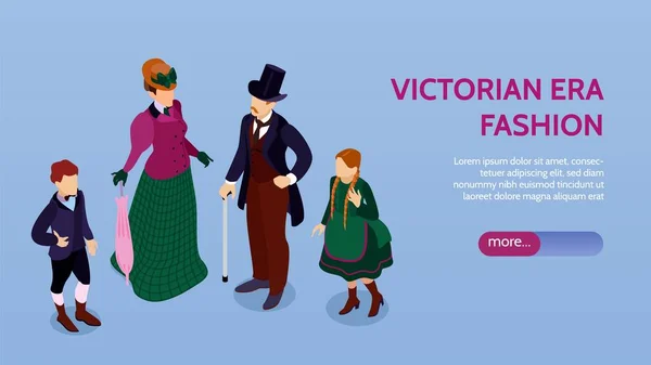 Victorian Fashion Horizontal Banner — стоковий вектор