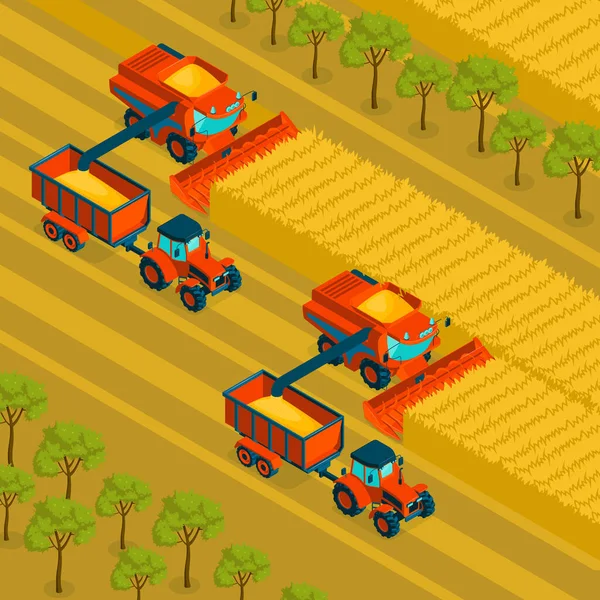 Jordbruk Isometrisk bakgrund — Stock vektor