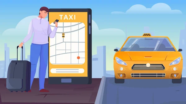 Taxi App plana — Archivo Imágenes Vectoriales