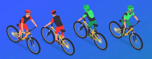 Bike Riders Radfahrer Set — Stockvektor