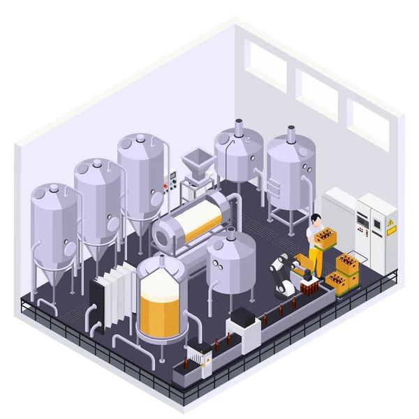 Departamento de Cervecería Composición isométrica — Vector de stock