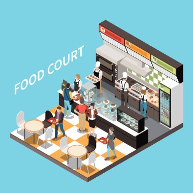 Gıda Mahkemesi Isometric Görünümü