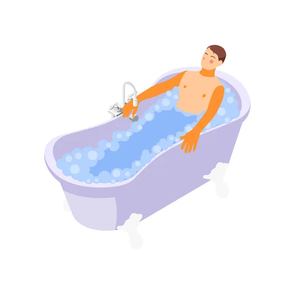 Uomo che prende l'icona del bagno — Vettoriale Stock