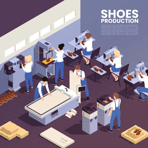 Shoes Production Background — Stock Vector