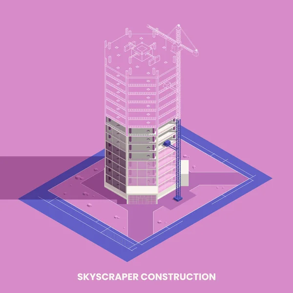 Rascacielos Concepto de construcción — Vector de stock