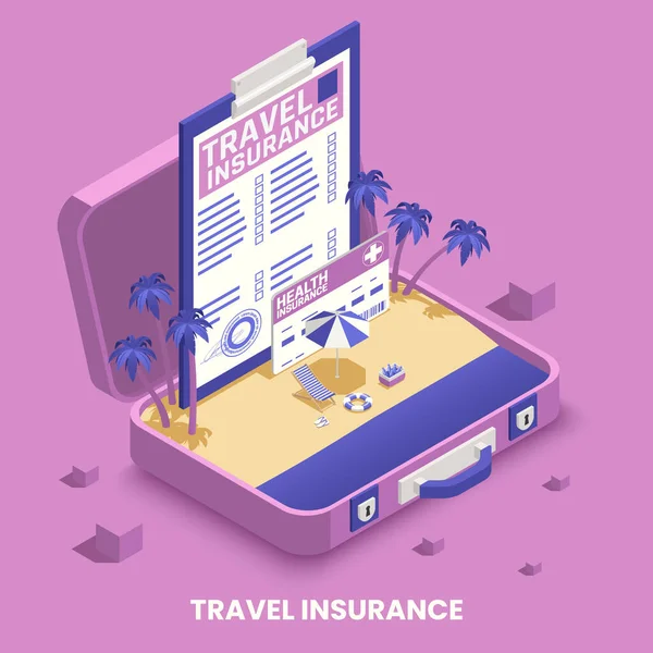 Concept d'assurance voyage — Image vectorielle