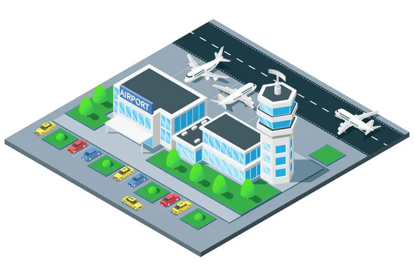 Airport Exterior Isometric View Royalty Free Stock Vectors