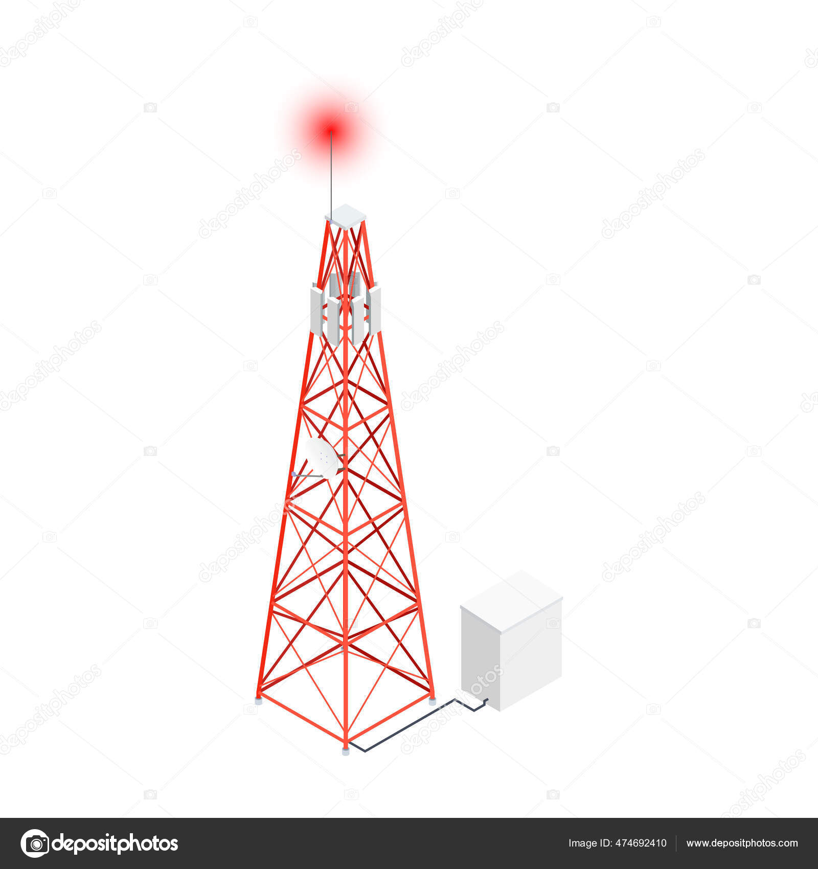 antena de icono de torre de radio. transmisión de señales de