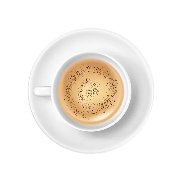 Copa de café ícone realista — Vetor de Stock