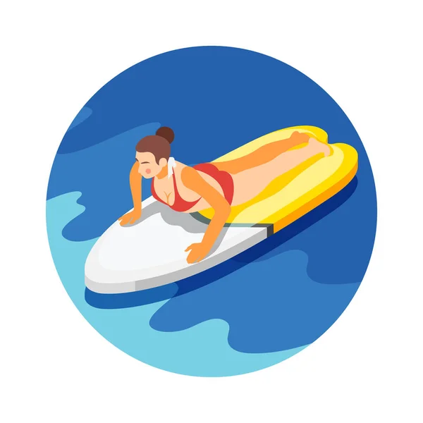 Deska surfingowa Ikona izometryczna — Wektor stockowy