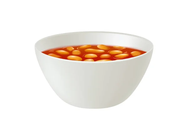 Baked Beans Bowl — Stock Vector