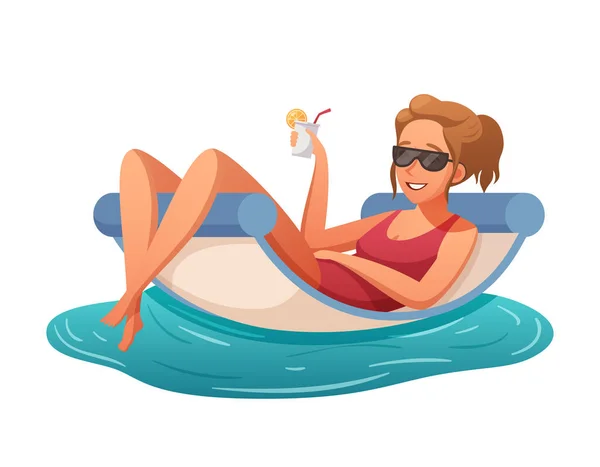 Žena relaxační ilustrace — Stockový vektor