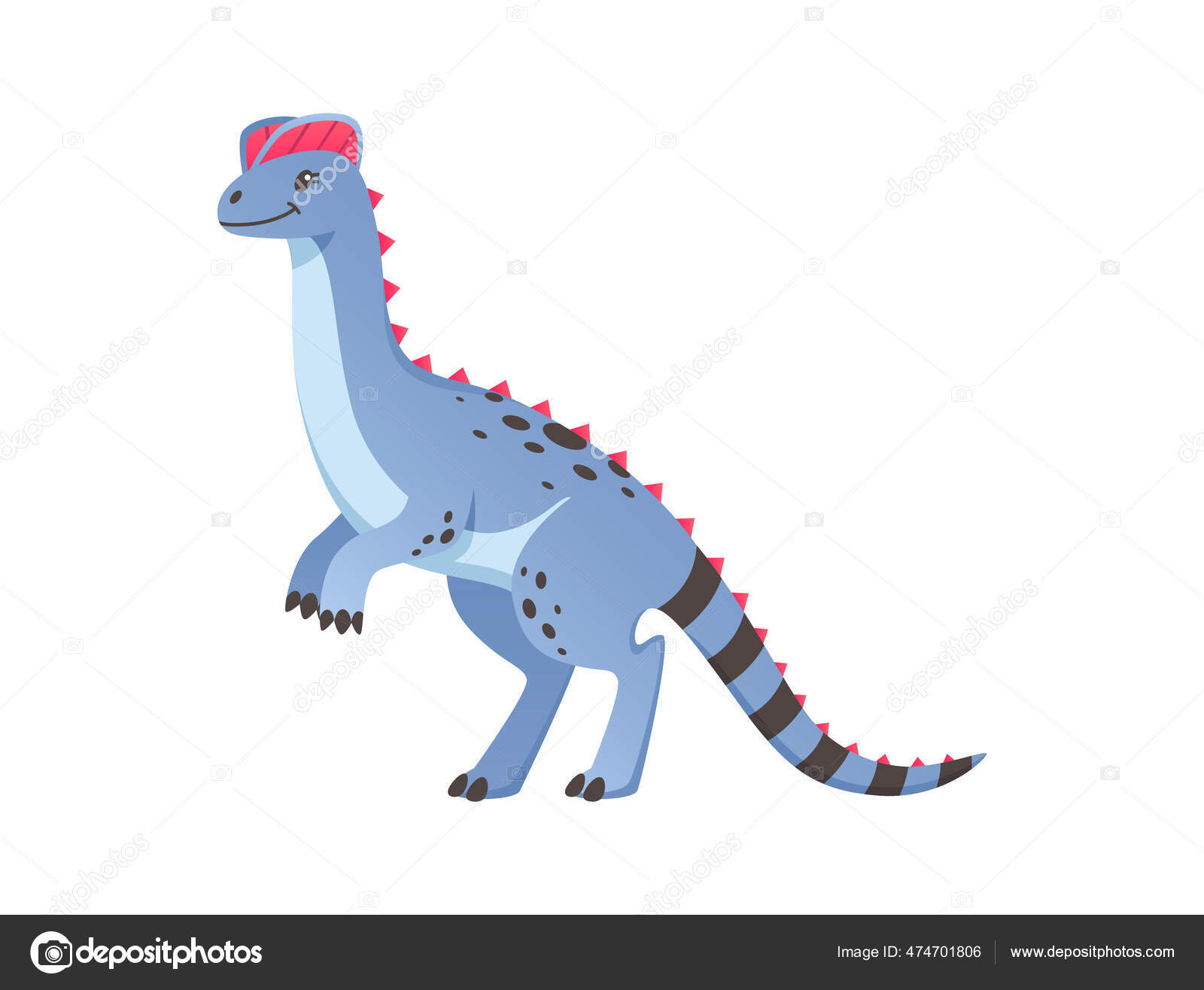 Bonito desenho de dinossauro azul em fundo branco