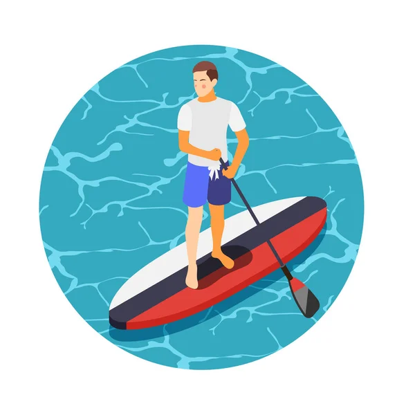 Sup Board Isometric Icon — стоковий вектор