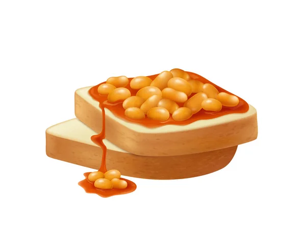 Realistic Beans Toasts — Stock Vector
