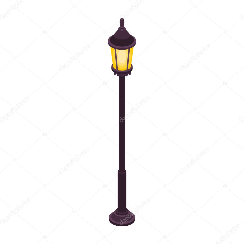 Lamp Post Isometric Icon