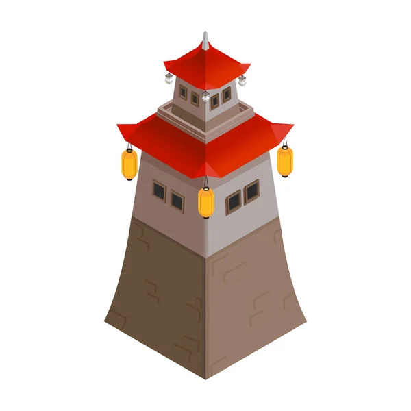 Asiatiska pagodaikonen — Stock vektor