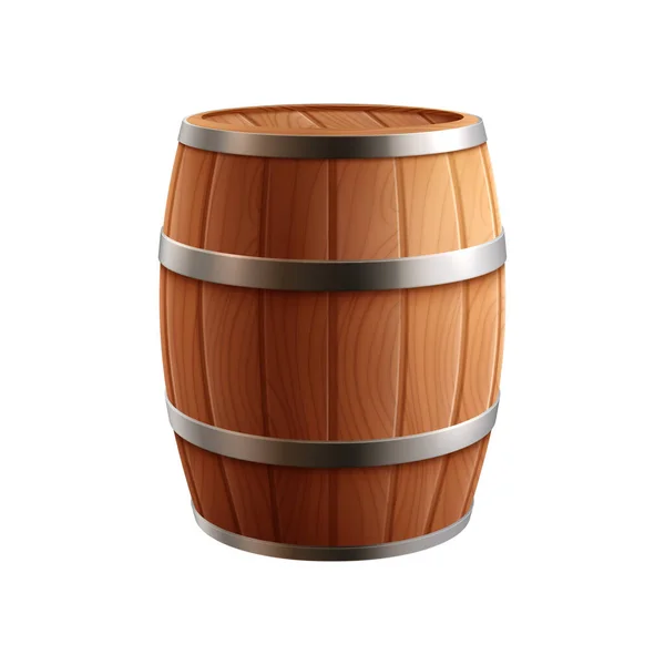 Realistic Wooden Barrel — Stock Vector