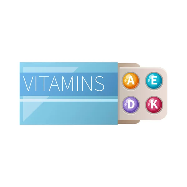 Vitaminas Icono de dibujos animados — Vector de stock