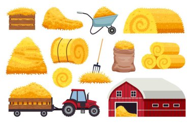 Bales Hay Icons Collection