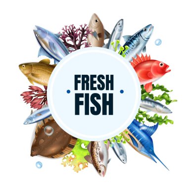 Sea Fish Round Composition