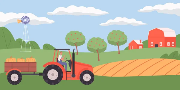 Flat Agriculture Background — Image vectorielle