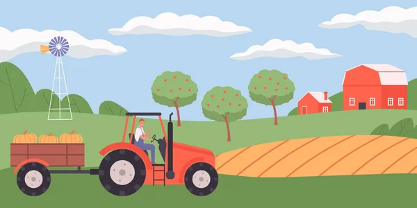 Flat Agriculture Background — Vector de stock