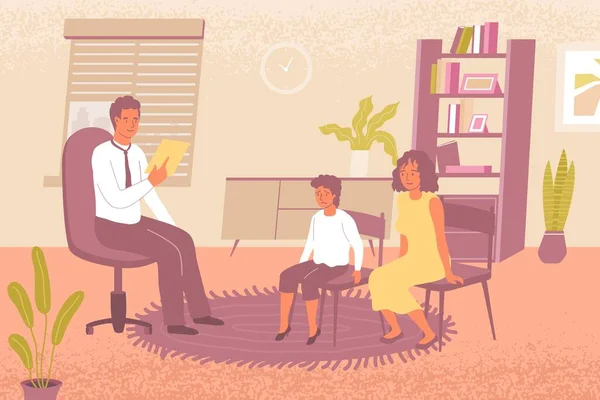 Child Psychologist Illustration — Vettoriale Stock