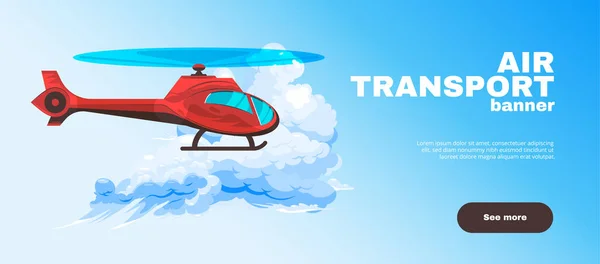 Air Transport Horizontal Banner — Stockvector