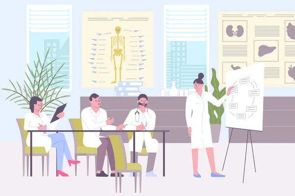 Meeting Of Doctors Composition — Stockvector