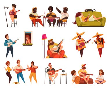 Akustik gitar Icon set