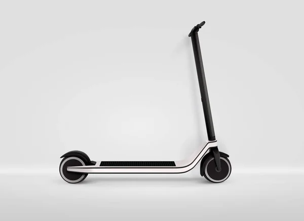 Electric Scooter Realistic Monochrome Illustration — Stock Vector