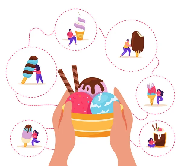 Flat Ice Cream Background —  Vetores de Stock