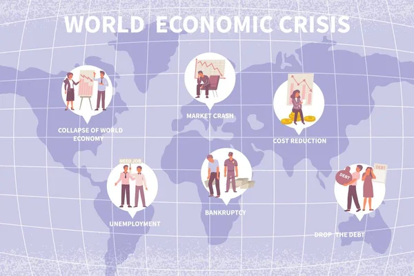 World Economic Crisis Illustration — Vector de stock