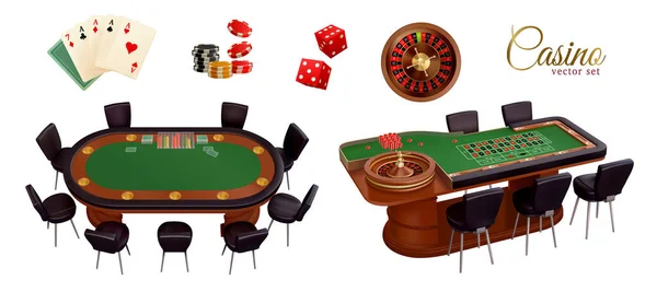 Ensemble réaliste de casino — Image vectorielle