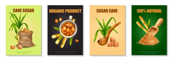 Socker sockerrör affisch set — Stock vektor