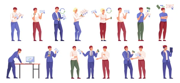 Brokers And Their Clients — Stock Vector