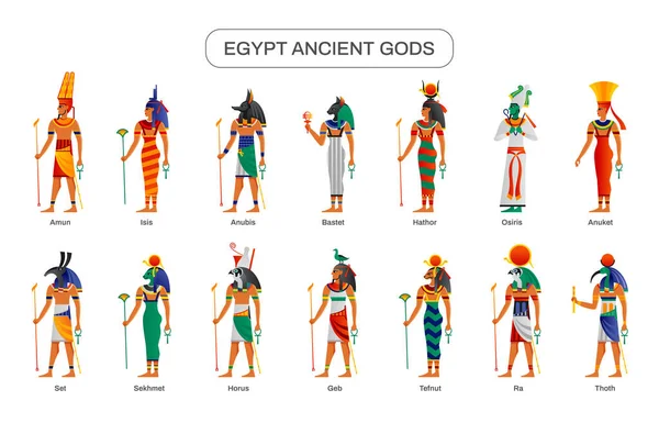 Egypt Ancient Gods Set — Stockový vektor