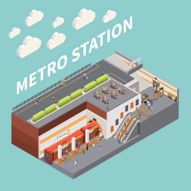 Metro İstasyonu Isometric Kompozisyon
